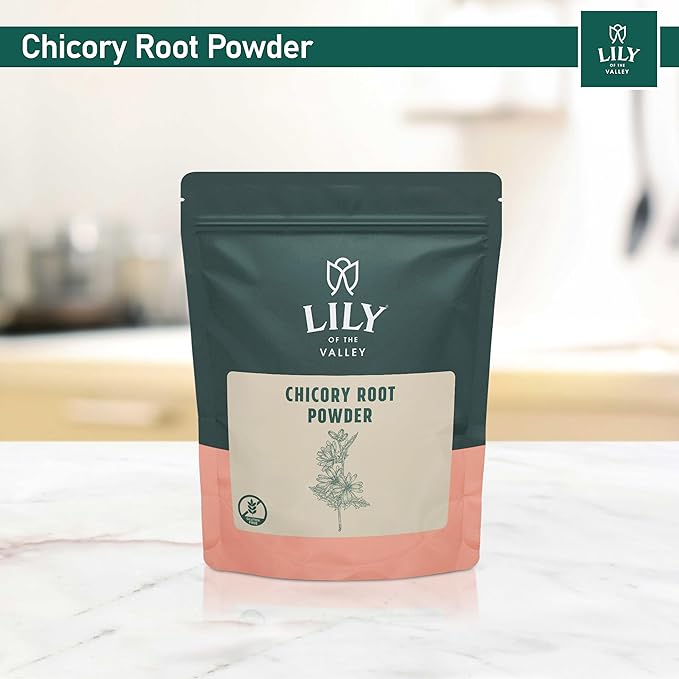 Lily of the Valley Chicory Root Powder - Soluble Fiber Powder - Dissolves Instantly in Hot Water or Milk - Vegan & Gluten-Free - Packed in Resealable Pouch (16oz, 453g)