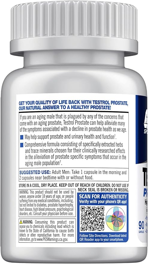 GAT SPORT Testrol Prostate, Supports Normal Bladder, Urinary Tract Function, Zinc, Buckwheat Bee Bollen, Nettle, Saw Palmetto, 90 Capsules