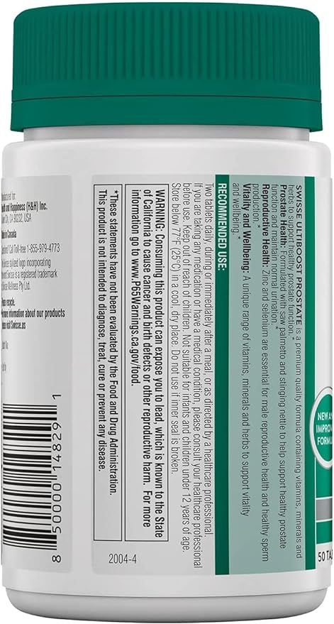 Swisse Saw Palmetto for Men Prostate Supplement | Supports Prostate Health & Male Reproductive Health | Zinc, Selenium, Saw Palmetto & Stinging Nettle Root | 50 Tablets