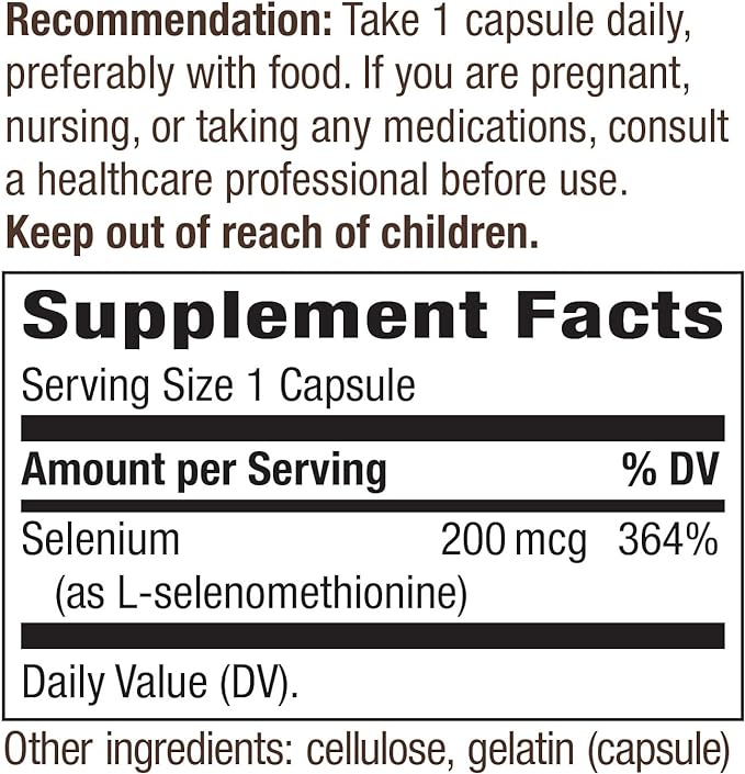 Selenium 200 mcg Capsules, Antioxidant Support with Organic L Selenomethionine, Immune & Thyroid Function, 60 Servings - includes Moofin Hand Sanitizer Dispenser, [Pack of 6]