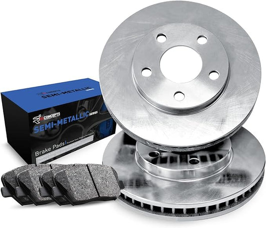 R1 Concepts Rear Brakes and Rotors Kit |Rear Brake Pads| Brake Rotors and Pads| Semi Metallic Brake Pads and Rotors |fits 2014-2015 Mercedes-Benz CLA250