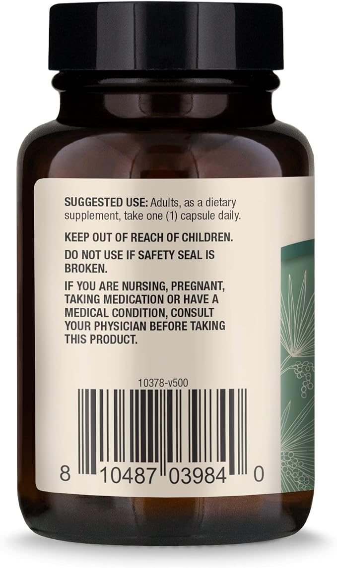 Dr. Mercola Saw Palmetto, 30 Servings (30 Capsules), Dietary Supplement, Supports Normal Detoxification Processes, Non-GMO