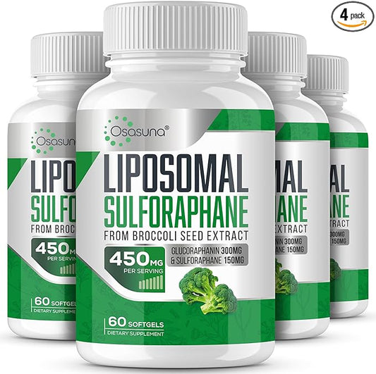 Liposomal Sulforaphane 450MG, Maximum Absorption, Glucoraphanin with Myrosinase, Antioxidant Supplement from Broccoli Seed Extract, 240 Softgels