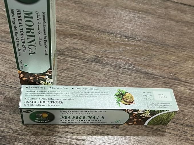 Moringa Toothpaste Herbal Fluoride Free 100% Vegetable Base