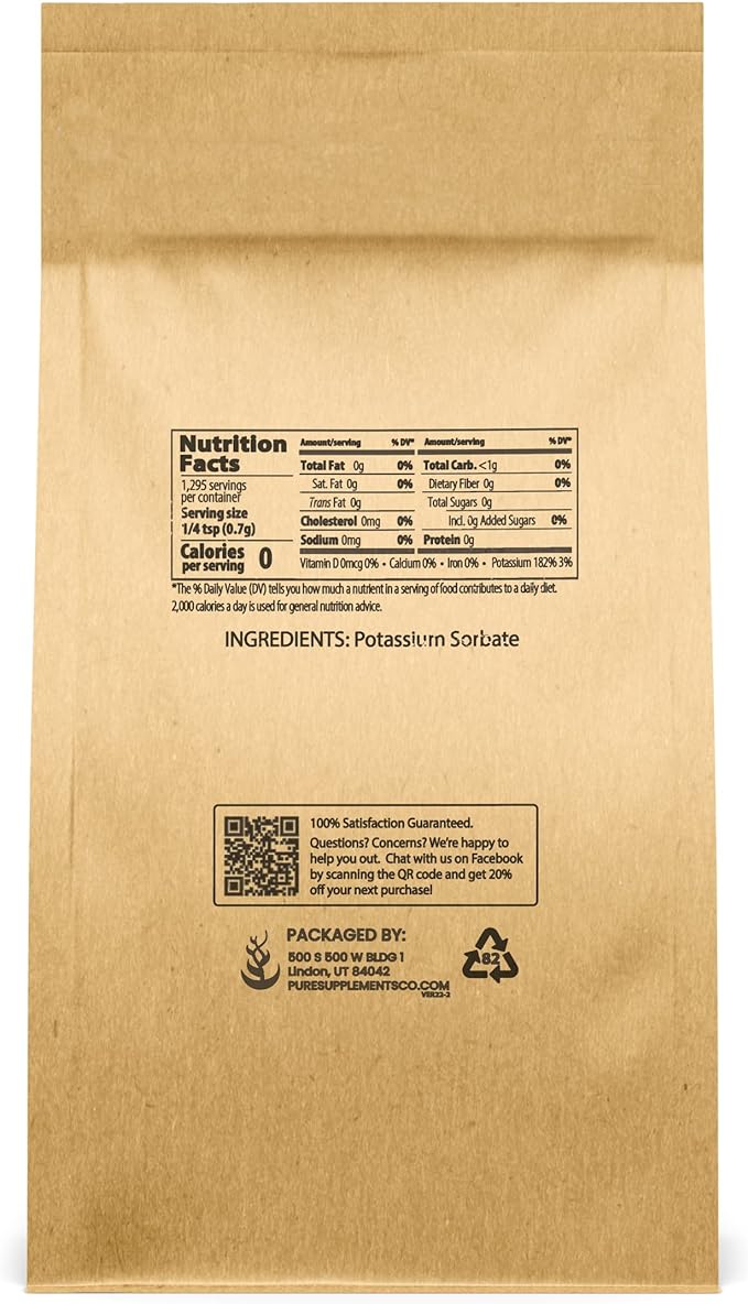 Pure Original Ingredients Potassium Sorbate (2 lb) Homebrewing & Winemaking, Food Grade Additive & Preservative