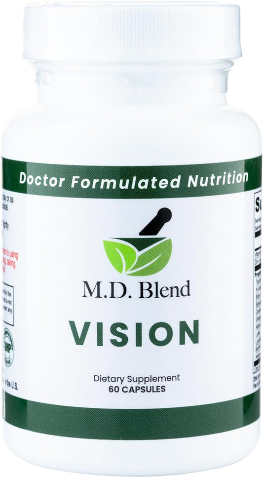 Vision - Expert Formulated - Natural Robust Blend for Eye Wellness - with Lutein, Zeaxanthin, Astaxanthin, Zinc, Thiamine, Vitamins A & C - 30 Capsules (1 Pack)