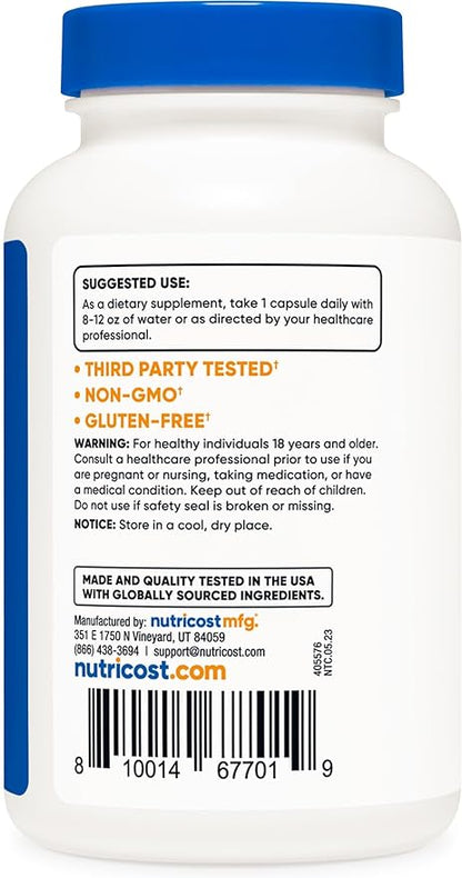 Nutricost Potassium Citrate 99mg, 240 Capsules - Gluten Free, Non-GMO