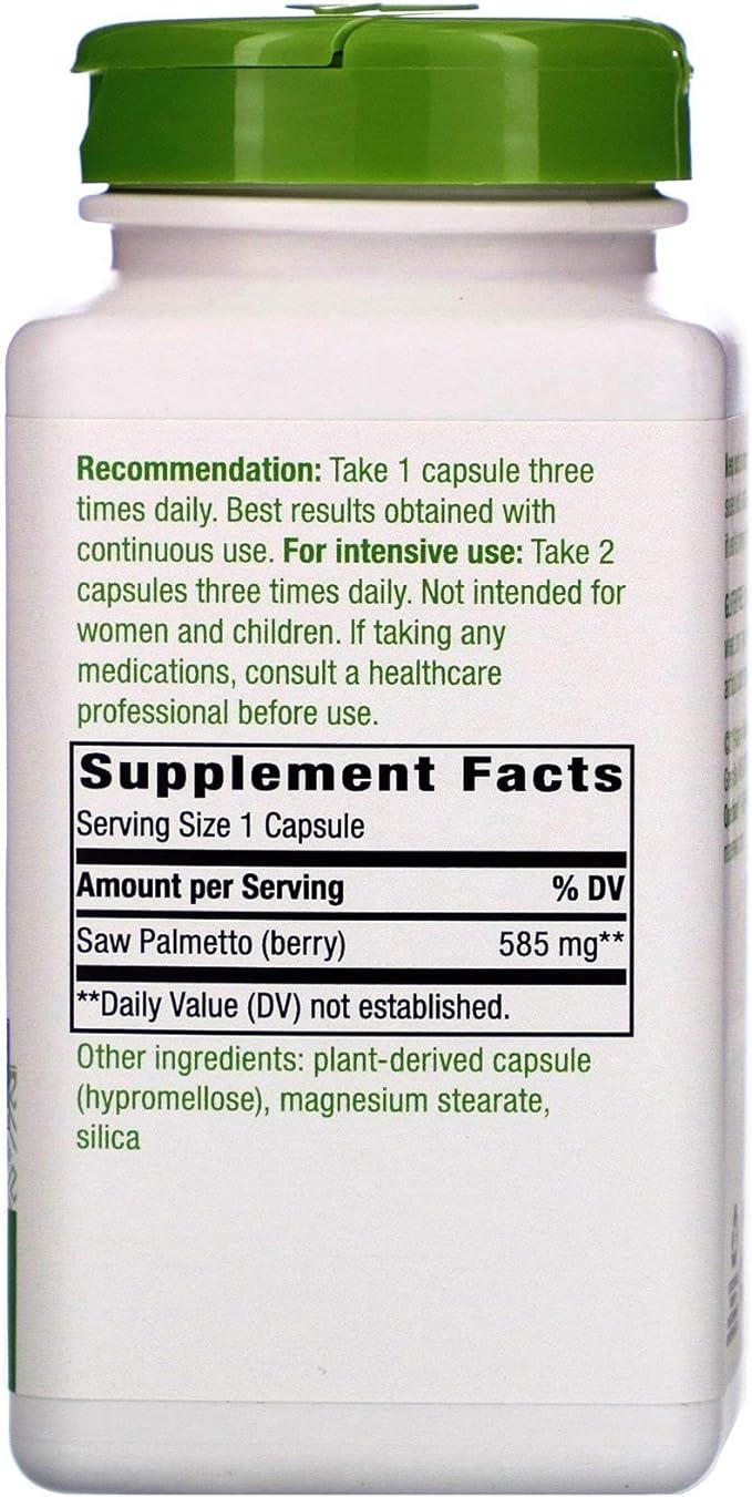 Nature's Way 585 mg Saw Palmetto Berries Capsules, 180 Count (2 Pack)