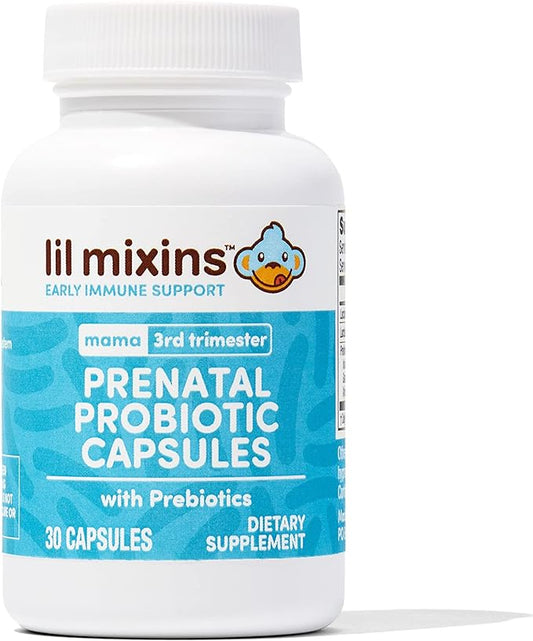 Lil Mixins Early Allergen Prenatal Probiotics Supplement for Women & Baby | for Immune Support & Feminine Health | L Rhamnosus & Acidophilus | Capsules, 1 Month Supply