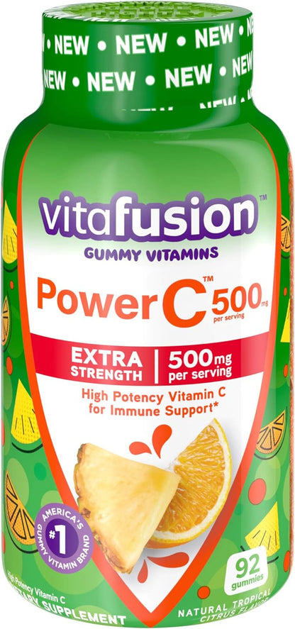 Vitafusion Vitamin D3 Gummy 120 Count and Power C Gummy Vitamins 92 Count Bundle