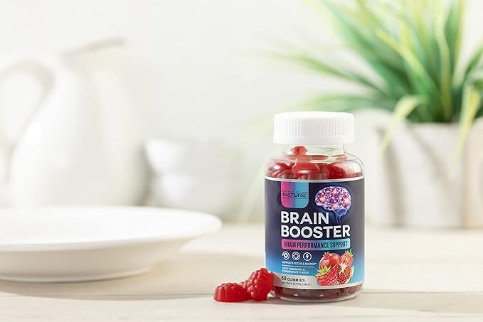 Built by Nature Brain Booster Gummies Supplement - Memory, Focus & Concentration Gummy - Vitamins B6 & B12, Proven and Tested Phosphatidylserine - Natural Cognitive Function & Energy Boost, 60 Gummies