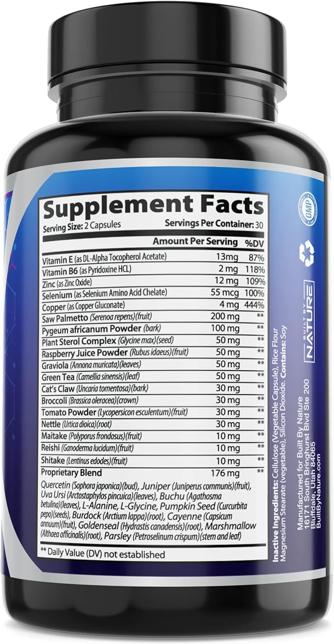 Saw Palmetto for Men - Prostate Health Supplement Extract, Non-GMO, Gluten-Free, Supports Prostate & Urinary Health, Aids Bladder Emptying, Helps Reduce Inflammation & Balding, 60 Capsules