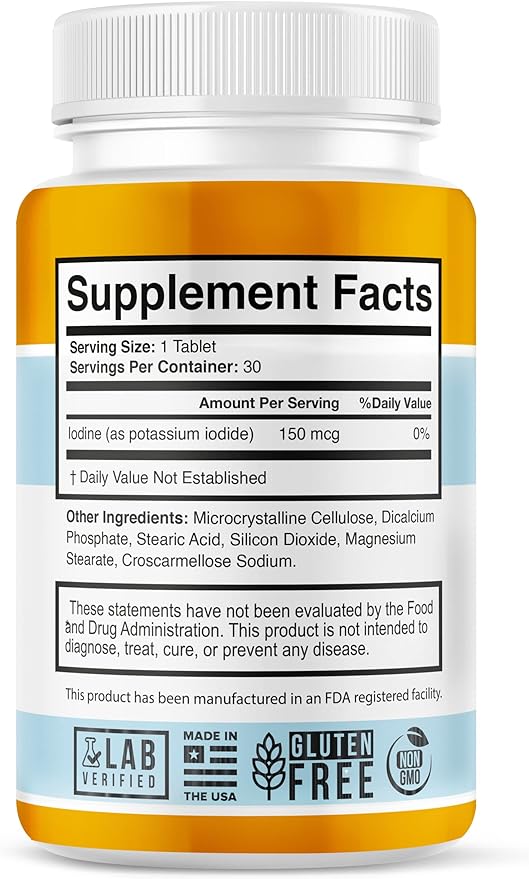 (5 Pack) Potassium Iodide Supplement 150 MG per Serving, Iodide Supplement, KI Tablets, Thyroid Support, YODO Naciente Iodine Tablets Pills