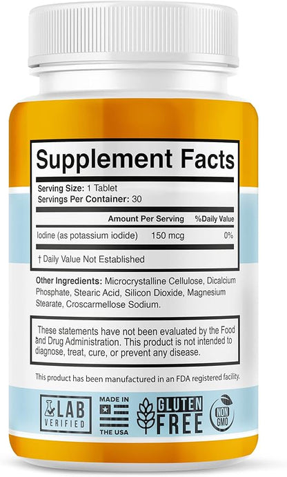 (5 Pack) Potassium Iodide Supplement 150 MG per Serving, Iodide Supplement, KI Tablets, Thyroid Support, YODO Naciente Iodine Tablets Pills