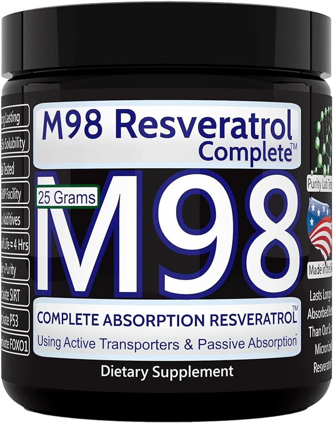 M98 Resveratrol Complete (M98-RC) - Better Than Super Micronized - Pure Powder - 25 Grams