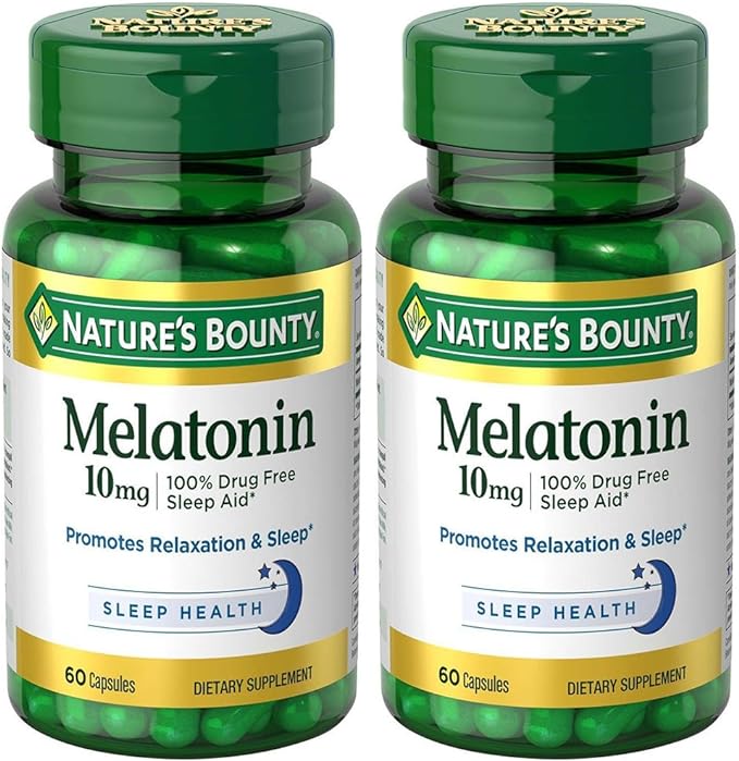 Melatonin 10 mg, 2 Bottles (60 Count)