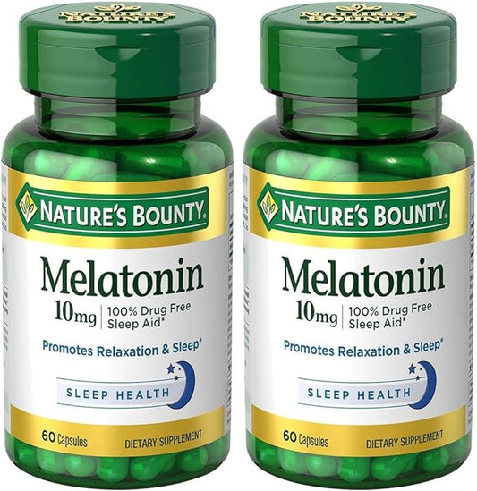 Melatonin 10 mg, 2 Bottles (60 Count)