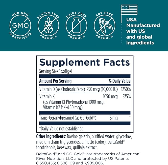 Designs for Health D-Evail 10K - 10,000 IU Vitamin D Supplement with Vitamin K (K1, K2 as MK-4) + GG - Bone, Cardiovascular + Immune Support - Improved Bioavailability Vitamin D3 (60 Softgels)