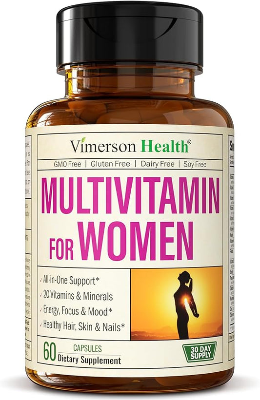 Multivitamin for Women - Womens Multivitamin & Multimineral Supplement for Energy, Mood, Hair, Skin & Nails - Womens Daily Multivitamins A, B, C, D, E, Zinc, Calcium & More. Women's Vitamins Capsules