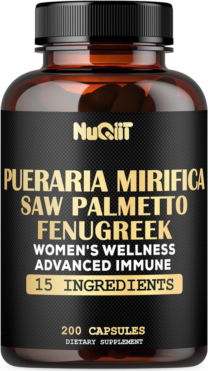 Pueraria Mirifica Extract 10:1 Fenugreek with Immune & Women's Wellness Supplement 1000mg - Saw Palmetto, Maca Root, Elderberry & More - 200 Capsules - Immune System, Energy Production, Women's Health