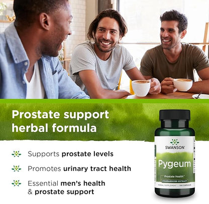 Swanson Pygeum - Herbal Supplement Promoting Male Prostate Health, Bladder, and Urinary Tract Health Support - Mens Health Supplement - (100 Capsules, 125mg Each) 4 Pack