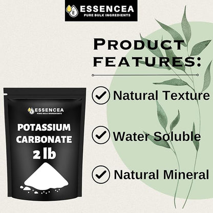 Potassium Carbonate 2lb by Essencea Pure Bulk Ingredients | 100% Pure Potassium Powder for Plants and Supplements (32 Ounces)