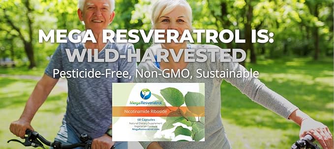 Mega Resveratrol Nicotinamide Riboside (NR). 99% Standardized Micronized Crystallized NR, 60 Veggie Caps, 250mg per Capsule. Purity Certified. NO Toxic “inactive” Ingredients. Keto, Vegan, Non-GMO.