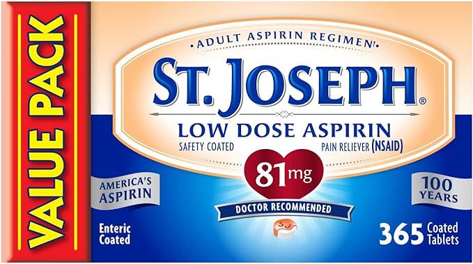 Centrum Silver Men's 50+ Multivitamin with Vitamin D3, B-Vitamins, Zinc for Memory and Cognition - 200 Tablets + St. Joseph 81mg Low Dose Aspirin - 365 Count