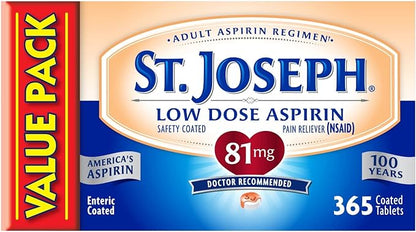 Centrum Silver Men's 50+ Multivitamin with Vitamin D3, B-Vitamins, Zinc for Memory and Cognition - 200 Tablets + St. Joseph 81mg Low Dose Aspirin - 365 Count