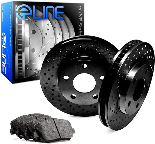 R1 Concepts Rear Brakes and Rotors Kit |Rear Brake Pads| Brake Rotors and Pads| Ceramic Brake Pads and Rotors |fits 2014-2015 Mercedes-Benz CLA250