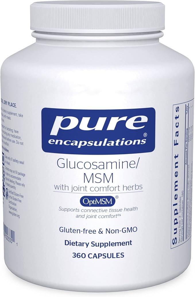 Pure Encapsulations Glucosamine MSM | Supplement for Joint Support, Mobility, Comfort, Cartilage Health, and Connective Tissue* | 360 Capsules