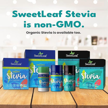 SweetLeaf Stevia Powder Shaker Jar - Zero Calorie Stevia Sweetener, No Bitter Aftertaste, Plant-Based Sugar Substitute from Keto, Non-GMO Sweet Leaf Stevia, 4 Oz Ea (Pack of 3)