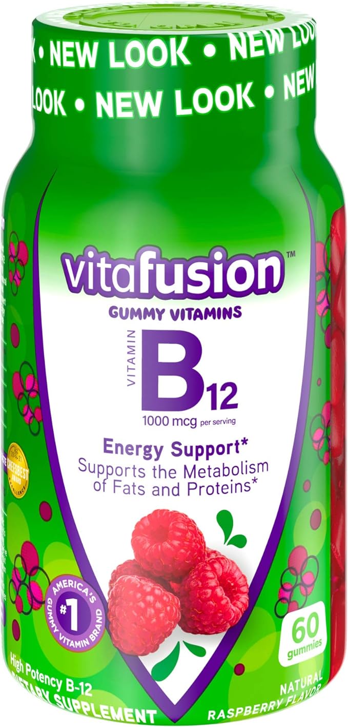 Vitafusion Extra Strength Vitamin D3 Gummy 120ct B12 Gummy Vitamins Raspberry 60ct