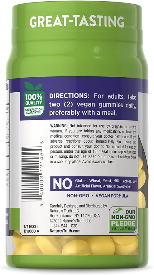 Nature's Truth Saw Palmetto Gummies | 60 Count | Vegan, Non-GMO & Gluten Free Extract | Lemon Flavor | Formulated for Men