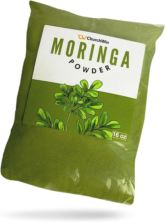 Organic Moringa Powder, 100% Raw, Premium Moringa Powder from Ghana, Enriched with Vitamins C, E, A & K for Radiant Skin & Immune Function, Moringa Powder for Hair Growth, (16 oz)