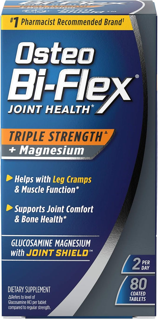 Osteo Bi-Flex Triple Strength Joint Supplement with Glucosamine & Magnesium, Gluten Free, 80 Tablets