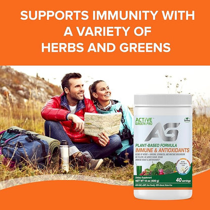 Immune & Antioxidants Powder, Blend of Herbs, Ginseng, Echinacea, and Maitake Mushroom, Plant-Based Formula, No Fillers, No Sugar Added - 40 Servings