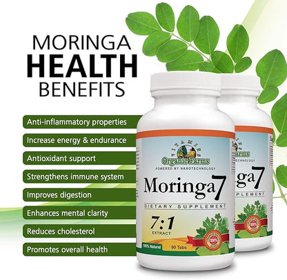 Moringa 7 Super Grass, 100% Natural Dietary Supplement, Rich in Natural nutrients, Highly Concentrated Pure Organic Moringa Oleifera Extract - 1875mg