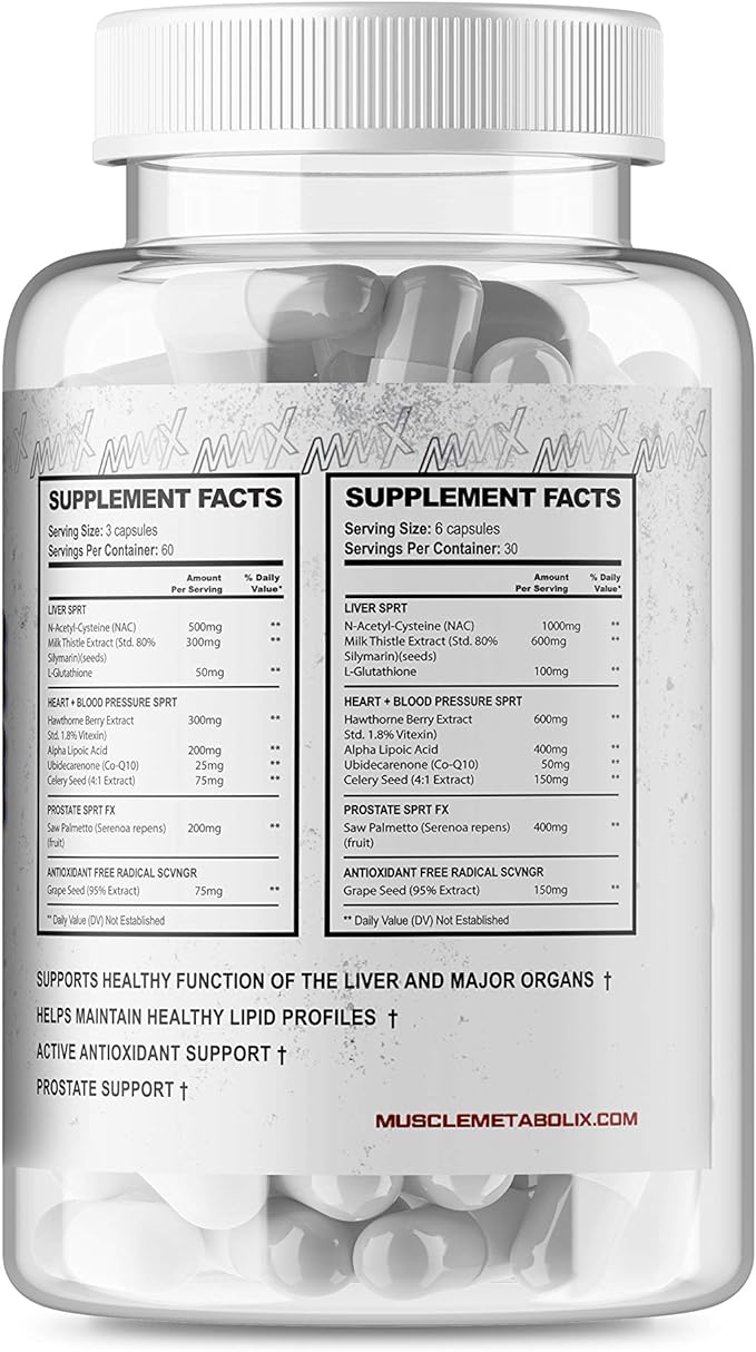 Cycle Safe Liver & Organ Defense | Complete Cycle Support | Super Prostate Support | Liver Support | Antioxidant Grape Seed Extract Plus Organ Detox | 180 Capsules Mens Supplement