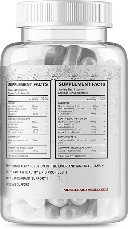 Cycle Safe Liver & Organ Defense | Complete Cycle Support | Super Prostate Support | Liver Support | Antioxidant Grape Seed Extract Plus Organ Detox | 180 Capsules Mens Supplement