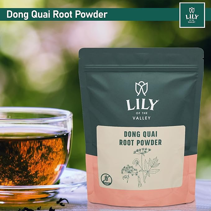 LILY OF THE VALLEY Dong Quai Root Powder - Angelica Sinensis Powder - Unbleached & No Fillers - Vegan & Gluten-Free - Packed in Resealable Pouch (8oz, 226g)