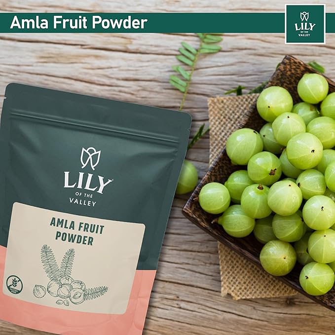 Lily of the Valley Amla Berry Powder (Amalaki) - Ideal for Cooking & Beauty Care - Rich in Antioxidant & Vitamin C - Natural, Vegan & Gluten-Free - Packed in Resealable Pouch (16oz, 453g)