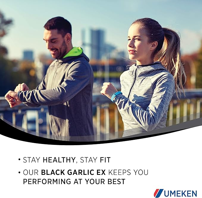 Umeken Black Garlic EX - Fermented Black Garlic Extract rich in Vitamin B1, Antioxidants, Allicin, Amino Acids. Great for Energy, Stamina, Strengthening Immune System, Natural Antibiotic.