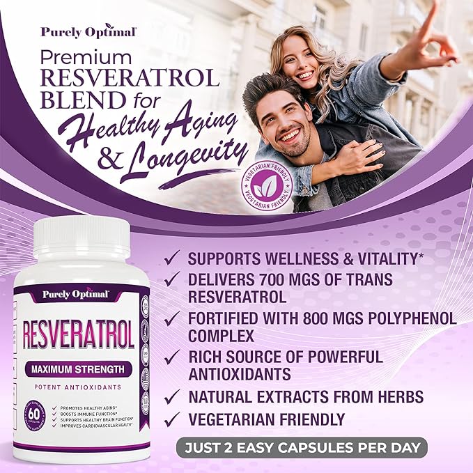 Premium Resveratrol Supplement 1500mg - Max Strength, Trans Resveratrol Capsules - with Grape Seed & Green Tea Extract - 30 Days Supply