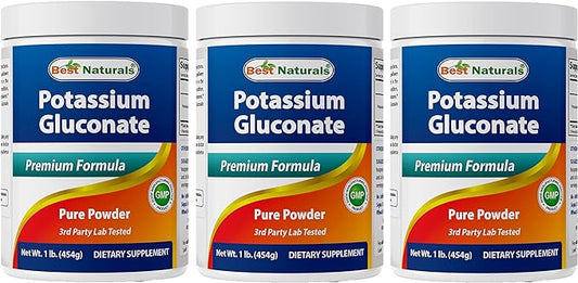 Best Naturals Potassium Gluconate 1lb Powder (1 LB (Pack of 3))