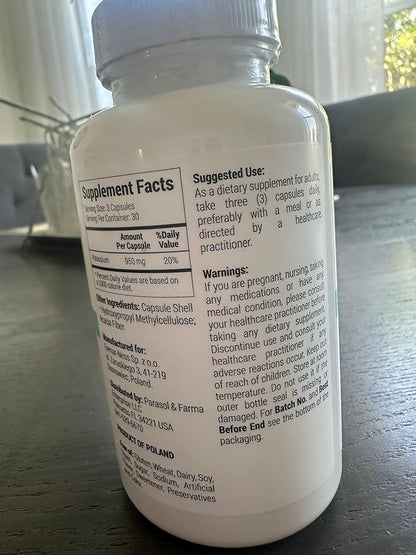 Cheers Potassium Citrate, 20% Daily Value, 316 mg per Capsule, 90 Capsules, Vegan Potassium Supplement for Adults, Natural Mineral Electrolyte