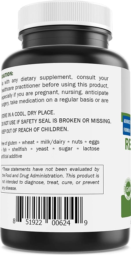 Brieofood Resveratrol 500mg - Natural Antioxidant Supplement for Cardiovascular & Immune System Health - 60 Veggie Capsules