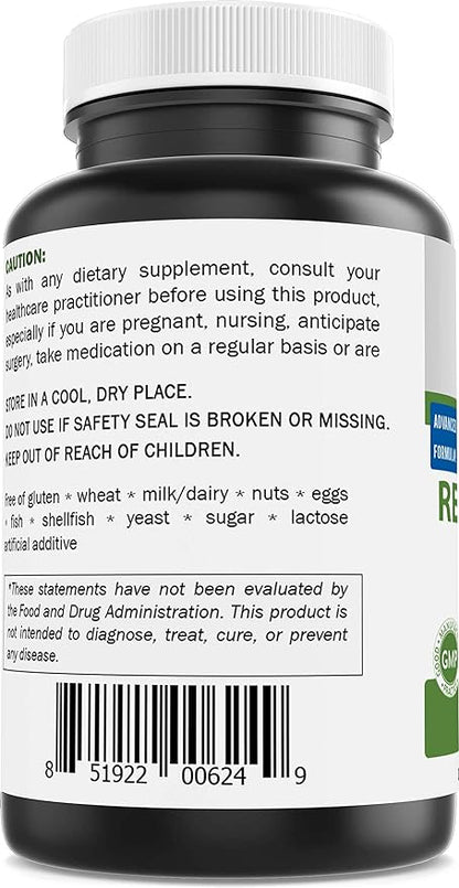 Brieofood Resveratrol 500mg - Natural Antioxidant Supplement for Cardiovascular & Immune System Health - 60 Veggie Capsules