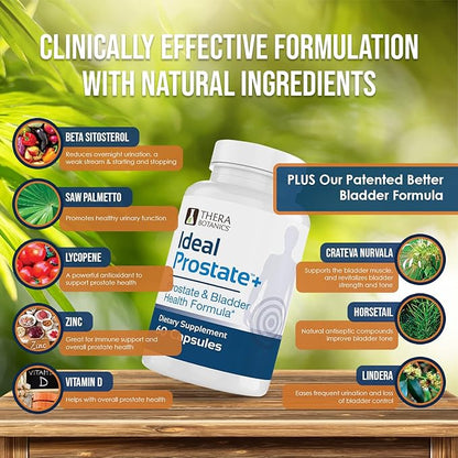 Advanced Men's Prostate Support by Ideal Prostate Plus with Saw Palmetto, Lycopene and More for Natural Prostate Relief