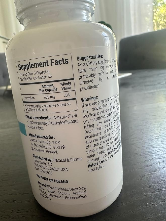 Cheers Potassium Citrate, 20% Daily Value, 316 mg per Capsule, 90 Capsules, Vegan Potassium Supplement for Adults, Natural Mineral Electrolyte